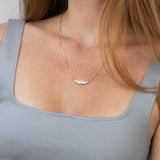 Fio com pendente banhado a ouro com zircónia