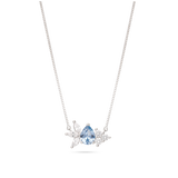 Fio com pendente em prata 925 com zircónia azul céu