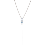 Colar comprido em prata 925 com zircónia azul céu