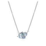 Fio com pendente azul em prata 925 com zircónia