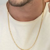 colar masculino, Aço inoxidável em banho de ouro cerca de 1 mícron, Nenhuma pedra