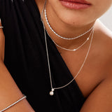 Fio com pendente em prata 925 com zircónia e swarovski