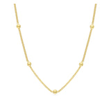 Colar banhado a ouro com pendentes esfera