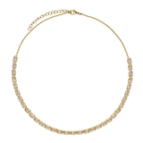 Colar choker banhado a ouro com zircónia