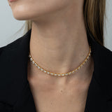 Colar choker banhado a ouro com zircónia