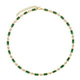 Colar choker banhado a ouro com zircónia