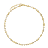 Colar choker, Banhado a Ouro, Zircónia de cultivo