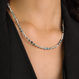 Colar de pedras em prata com hematite