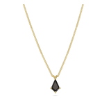 Fio com pendente banhado a ouro com zircónia preta