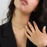 Colar choker, Banhado a Ouro, Zircónia de cultivo