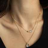 Fio com pendente banhado a ouro com opalite