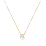 Fio com pendente em ouro de 9K com zircónia