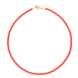 Colar choker banhado a ouro com cristais vermelhos