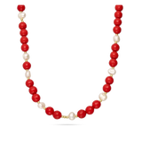 Colar de pedra banhado a Ouro com ágata e pérolas