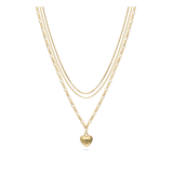 Colar triplo coração banhado a ouro