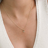 Fio com pendente coração banhado a ouro com zircónias