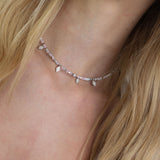 Colar choker, Prata de lei 925, Zircónia de cultivo, Vidro cristal
