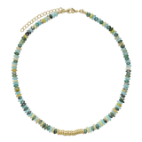 Colar choker, Banhado a Ouro, Quartzo de cultivo