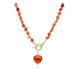 Colar de pedra banhado a ouro com Ágata e vidro cristal