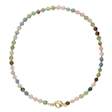 Colar de pedras banhado a ouro com ágata e jadeíte