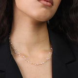 Colar duplo banhado a ouro com cristais