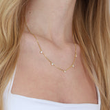 Colar com detalhes banhado a ouro com zircónia