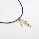 Colar de pedra peixes banhados a ouro com cristais