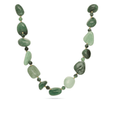 Colar de pedra banhado a ouro com ruby e aventurina