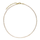Colar de pérolas banhado a ouro com pérola