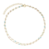 Colar choker, Banhado a Ouro, Vidro cristal