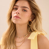 Colar choker, Banhado a Ouro, Vidro cristal