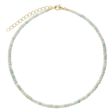 Colar choker banhado a ouro com água-marinha