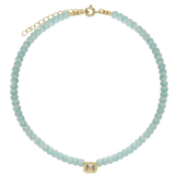 Colar choker banhado a ouro com zircónia e vidro cristal