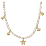 Colar de pérolas, Banhado a Ouro, Zircónia de cultivo, Pérola cultivada