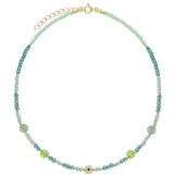 Colar choker banhado a ouro com vidro cristal e vidro de murano