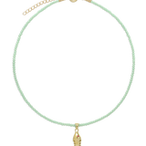 Choker, Banhado a Ouro, Zircónia de cultivo, Vidro cristal