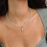 Choker, Banhado a Ouro, Zircónia de cultivo, Vidro cristal