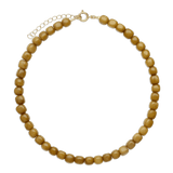 Colar choker, Banhado a Ouro, Jadeíte de cultivo