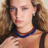 Colar choker banhado a ouro com jadeíte