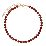 Colar choker banhado a ouro com cornalina vermelho