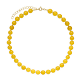 Colar choker banhado a ouro com jadeíte amarela