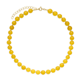 Colar choker banhado a ouro com jadeíte amarela