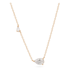 Colar com charms banhado a ouro rosa com zircónia transparente