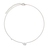Choker delicado em prata 925 com zircónias transparentes