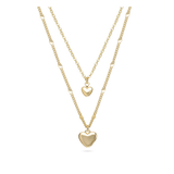 Colar duplo banhado a ouro com corações