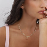 Colar com charms, Banhado a Ouro, Vidro cristal