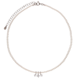 Colar em prata 925 com pérolas e charms de zircónia