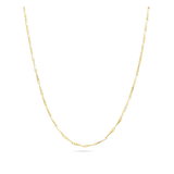 Fio de corrente banhada a ouro com chapas entrelaçadas