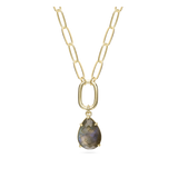 Fio com pendente banhado a ouro com labradorite verde