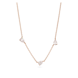 Choker banhado a ouro rosa com três zircónias